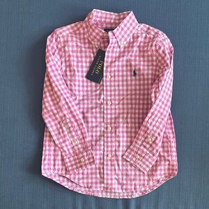 Ralph Lauren Pink Gingham Kids Button Down Shirt